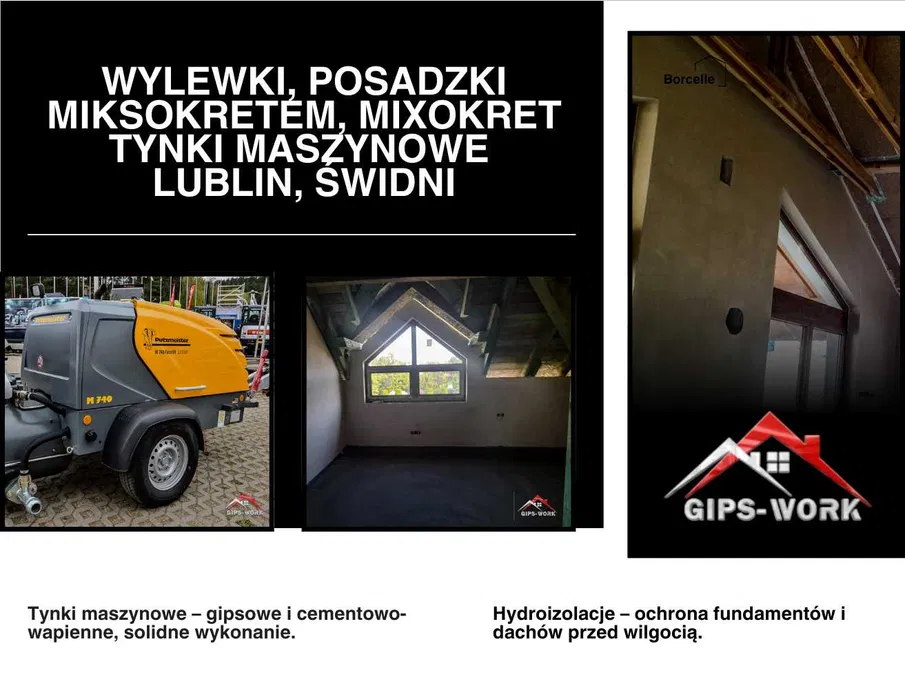 Wylewki Posadzki Miksokretem Mixokretem Tynki maszynowe Gipsy Lubarów