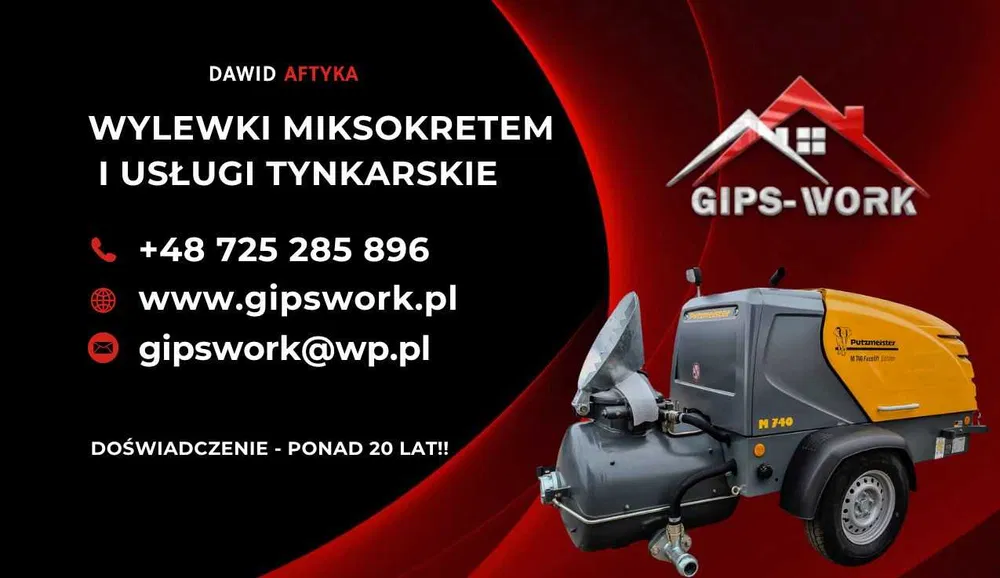 Wylewki Posadzki Miksokretem Mixokretem Tynki maszynowe Gipsy Lubarów