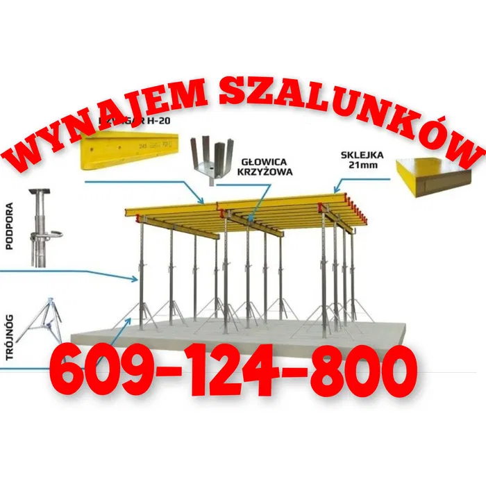 Dzierżawa szalunków stropowych wynajem wypożyczalnia stemple budowlane