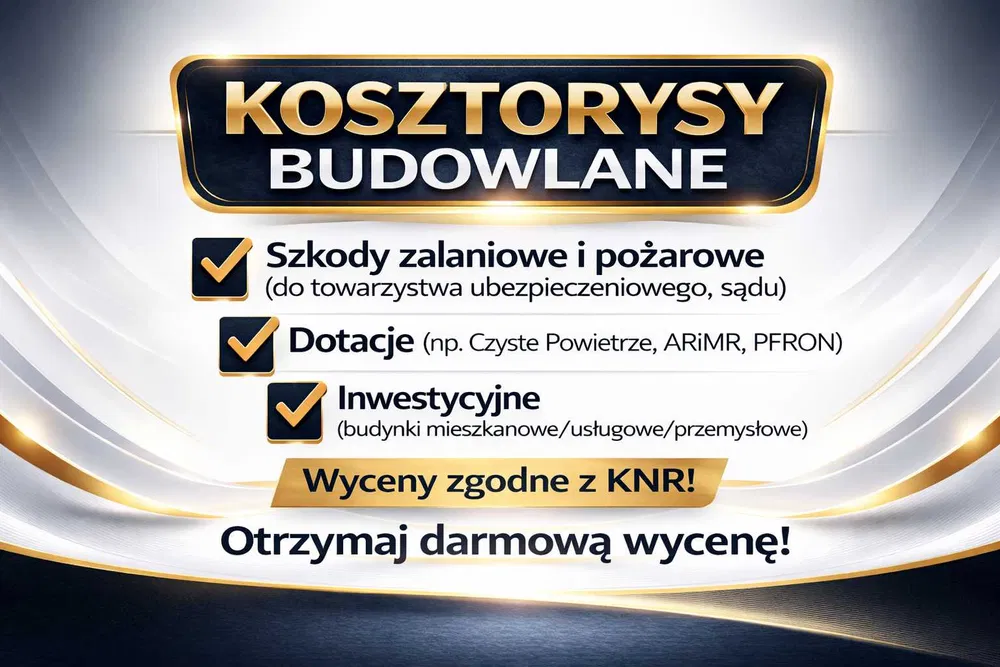 Kosztorysy budowlane odszkodowania dotacje przetargi oferty