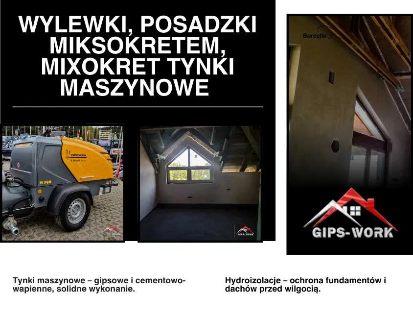 Wylewki Posadzki Miksokretem Mixokretem Tynki maszynowe Gipsy Parczew