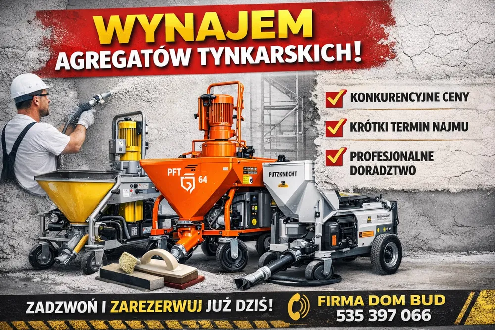 Tynki maszynowe cementowo wapienne oraz gipsowe