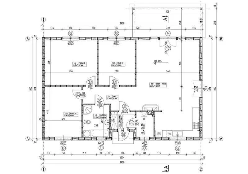 Dom energooszczędny 109m2 + 15 m2 tarasu - BUDOWA DOMÓW SZKIELETOWYCH