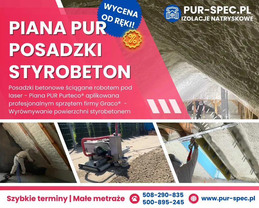 Szybkie Terminy na Posadzki, Wylewki, Styrobeton, Izolacja Pianą PUR