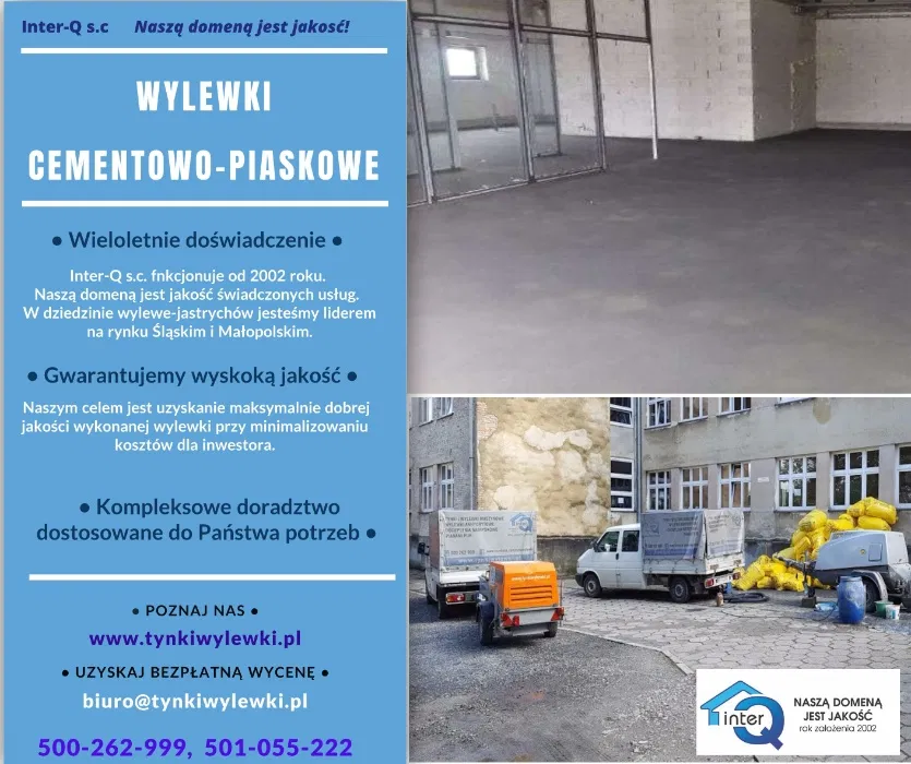 WYLEWKI MASZYNOWE cementowo-piaskowe mixokretem, anhydrytowe JAKOŚĆ!!