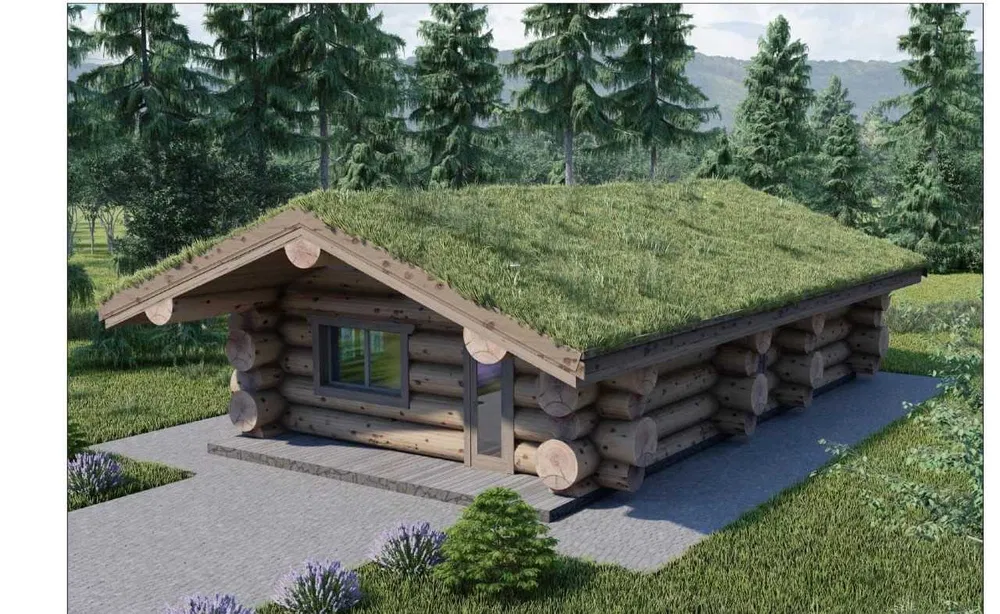 Domy z bali naturalnych, świerkowych.