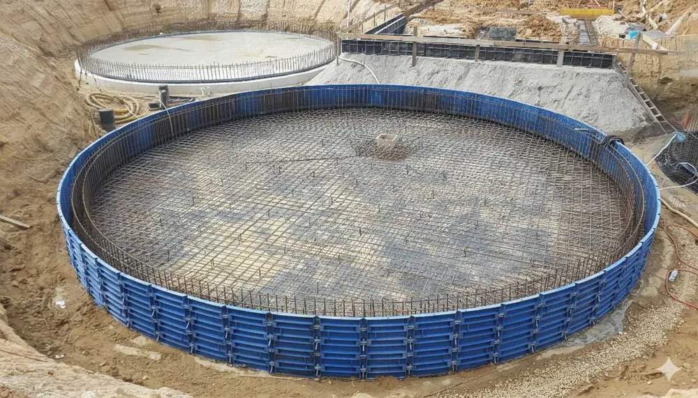 Szalunki łukowe fundamentów okrągłych, płyt fundamentowych, silosów