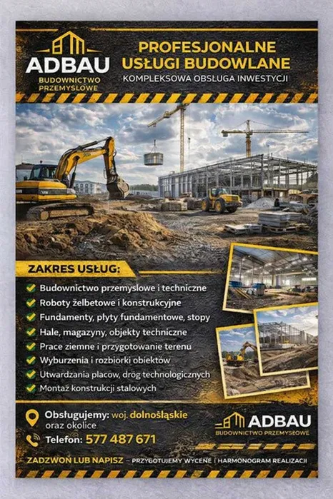 AD-BAU Budowa domów, fundamenty, prace ziemne, przyłącza kanalizacyjne