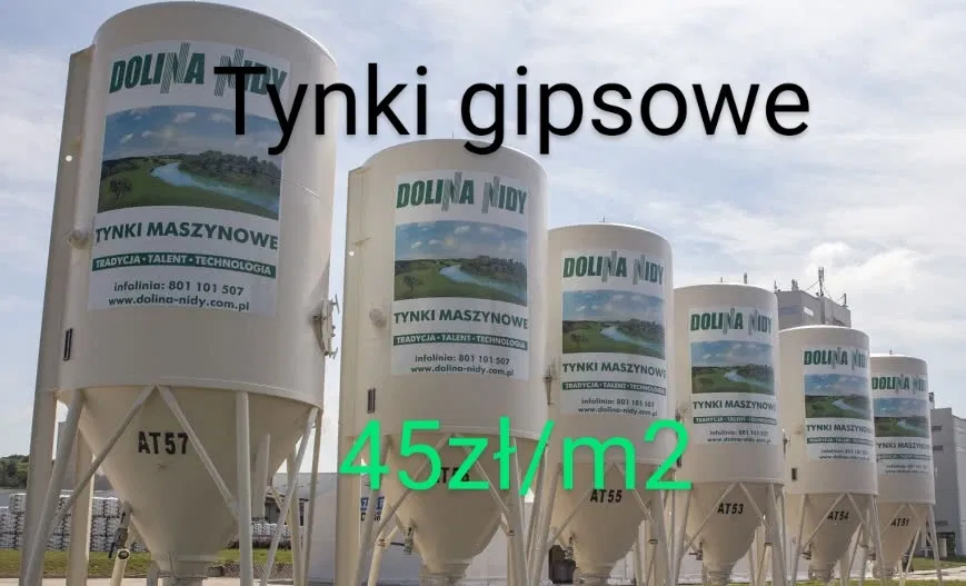 Tynki maszynowe gipsowe z agregatu
