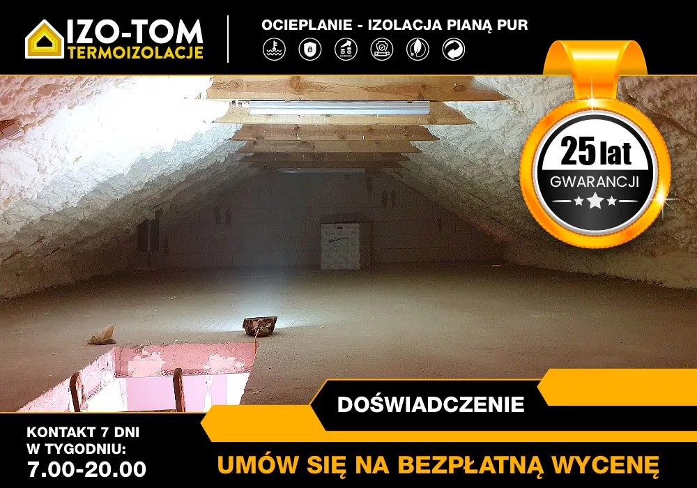 Ocieplenie Pianą PUR Ocieplanie pianką Izolacja Poddasza Dachu Śląsk