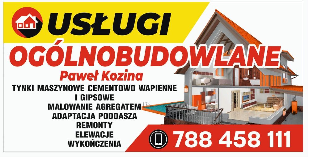 Tynki maszynowe .Adaptacja poddasza . malowanie.Uslugi Ogólnobudowlane