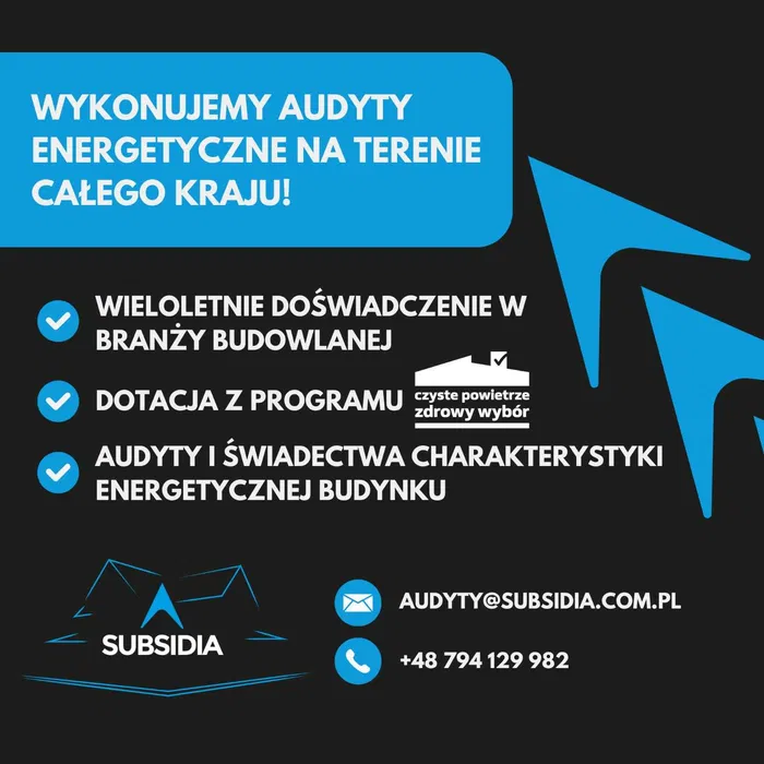 Docieplenia stropów, dachów, elewacji - audyty energetyczne