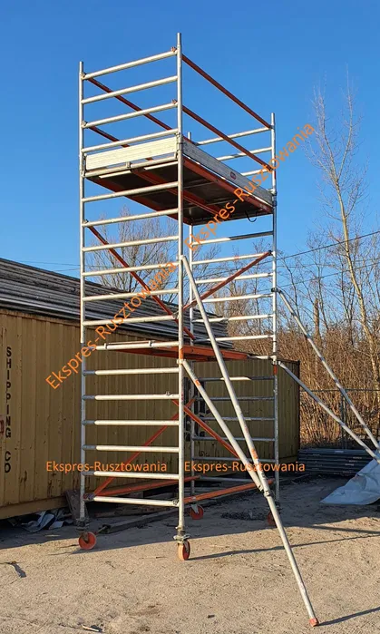 Rusztowanie aluminiowe, przejezdne, wynajem Kraków ul. Półłanki 60