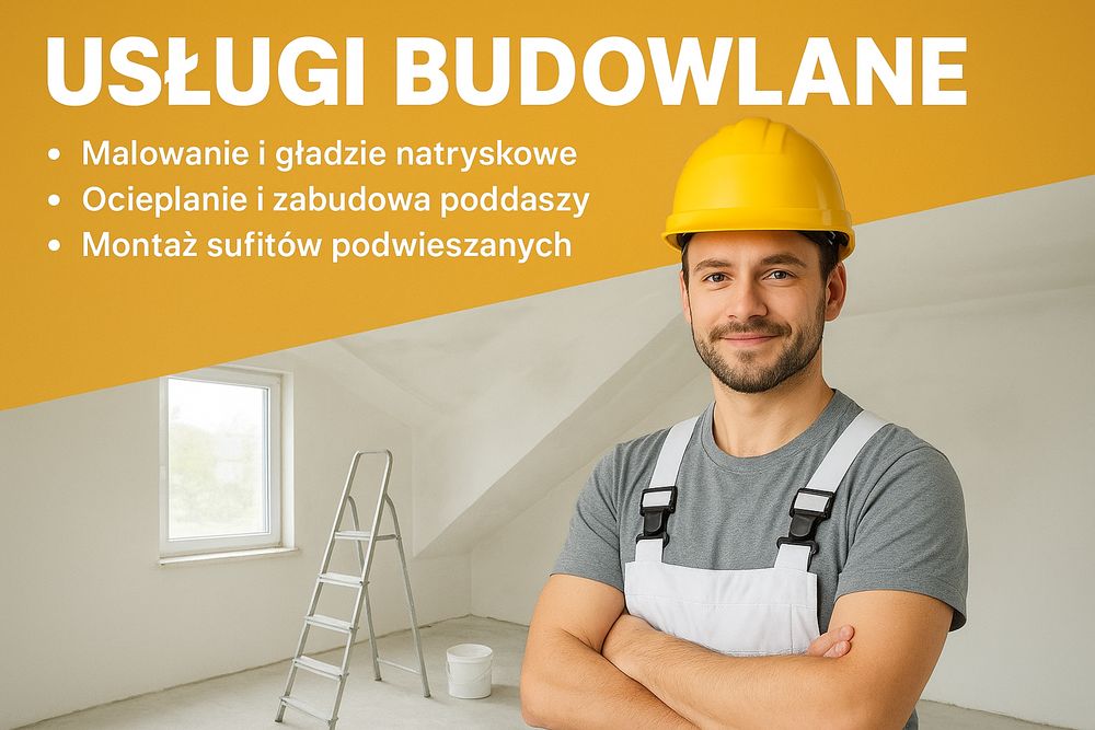 Ocieplanie i zabudowa poddaszy, sufity, gładzie, malowanie