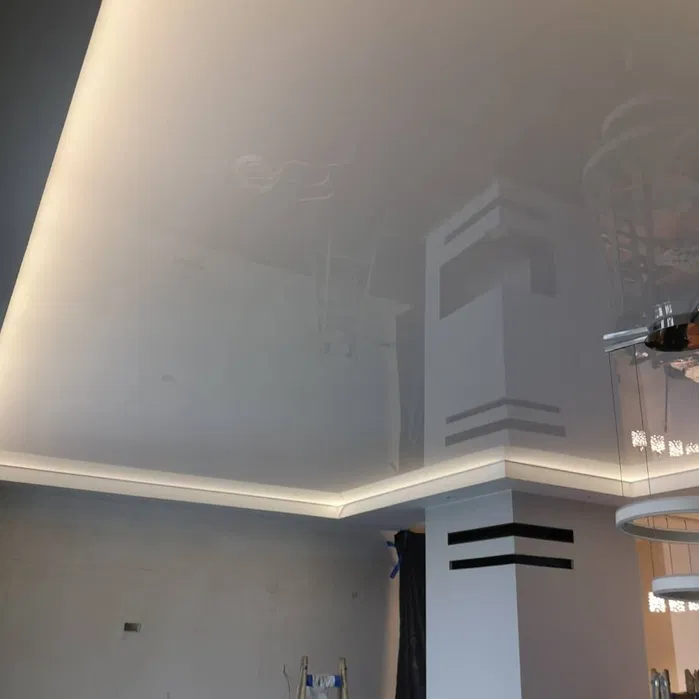 Sufit Napinany Połysk Mat Satyna Sufity wielopoziomowe Linie LED