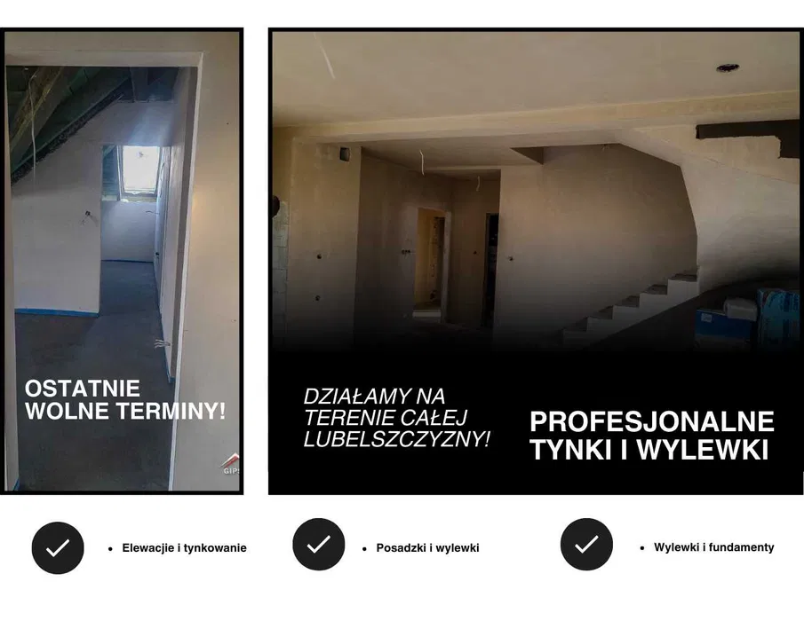 Wylewki, posadzki miksokretem, mixokret tynki maszynowe Kock, Michów