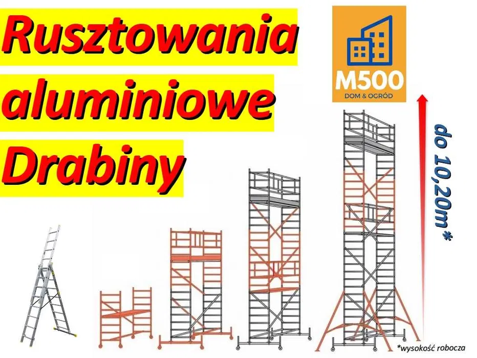 Wynajmę RUSZTOWANIE 8m aluminiowe lekkie mobilne wypożyczę wynajem