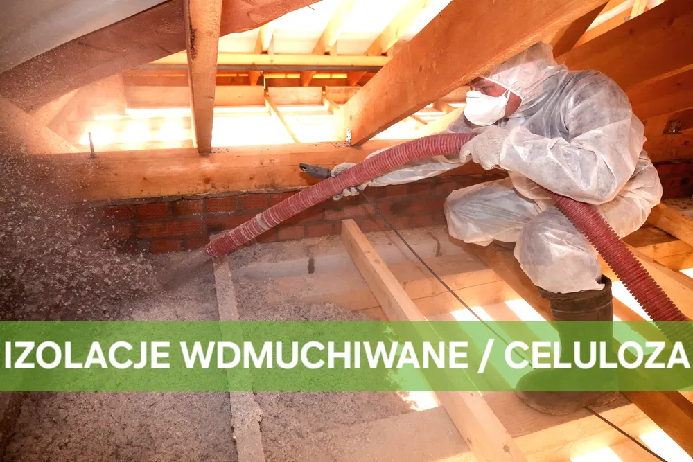 Izolacje wdmuchiwane celuloza wełna celulozowa