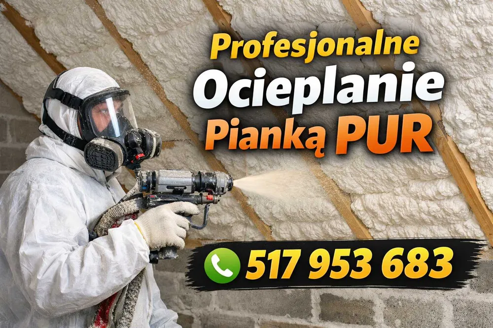 Ocieplanie poddaszy pianą PUR - Żory i okolice. TermoPur-Małek