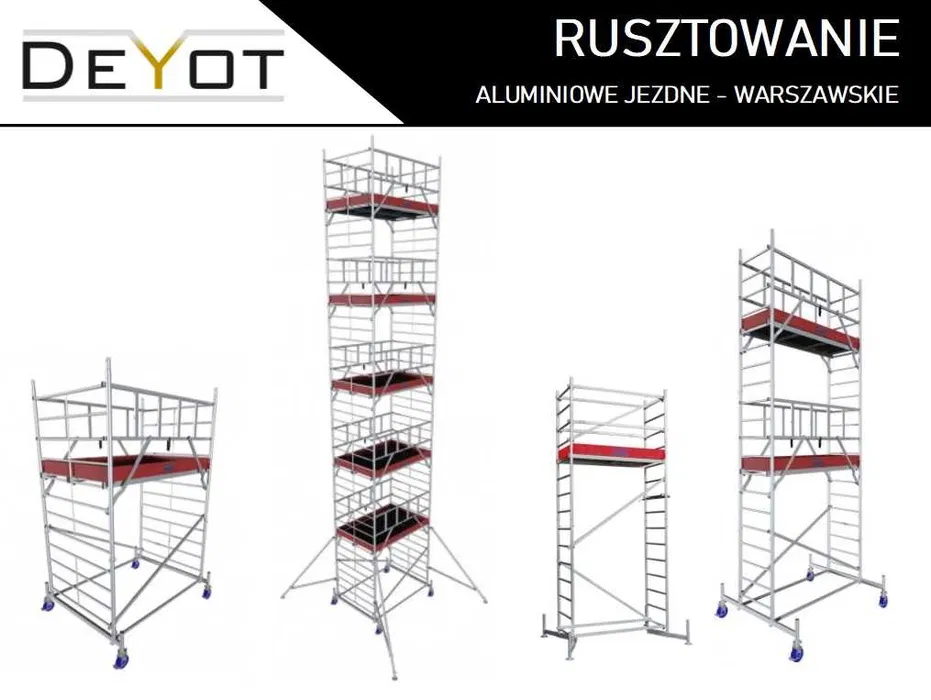 Rusztowanie aluminiowe jezdne przejezdne do 14,3m Krause - WYNAJEM