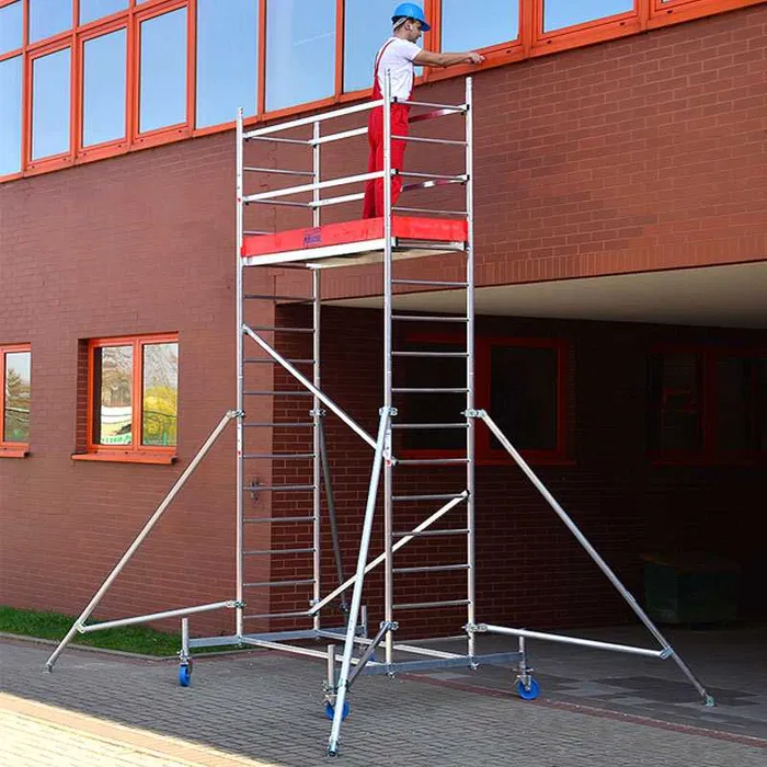 Rusztowanie aluminiowe jezdne przejezdne do 14,3m Krause - WYNAJEM