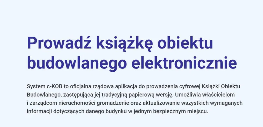 Cyfrowa książka obiektu budowlanego cKOB, przeglądy budynków