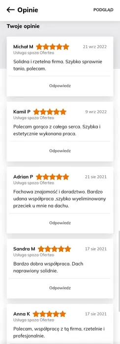DEKARZ NAPRAWA DACHU Usuwanie nieszczelności blachodachówka Komin dach