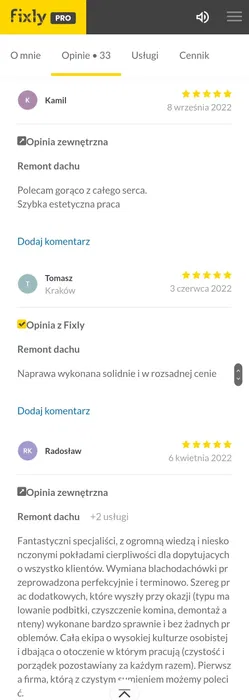 DEKARZ NAPRAWA DACHU Usuwanie nieszczelności blachodachówka Komin dach
