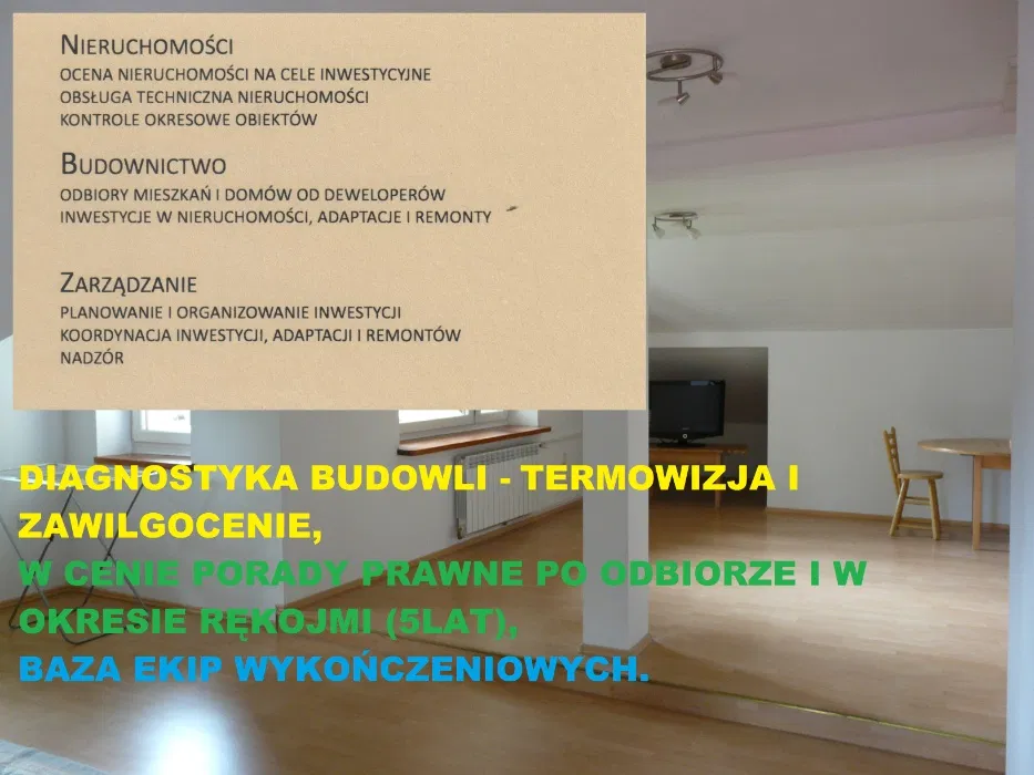odbiór domu / mieszkania Warszawa (+40 km), zawilgocenie, ceny od 250