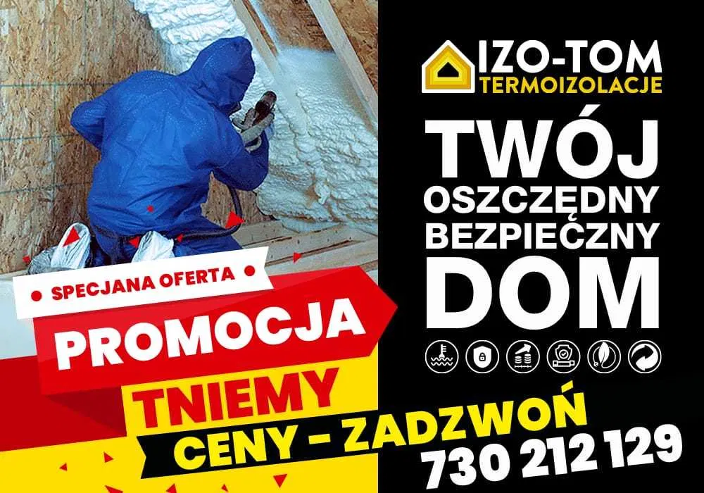 Ocieplenie ocieplanie poddasza fundamentów dachu pianą poliuretanową