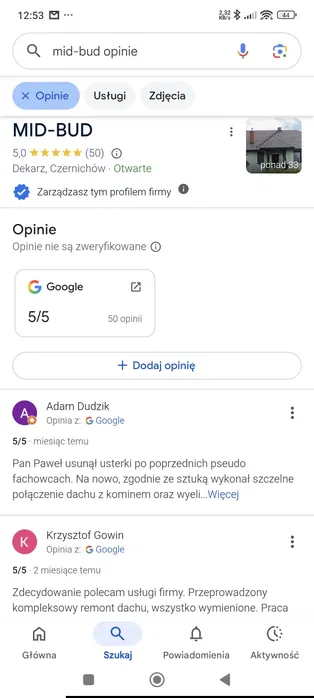 Dachy/Wymiana pokryć dachowych/Przekrywki/Remonty