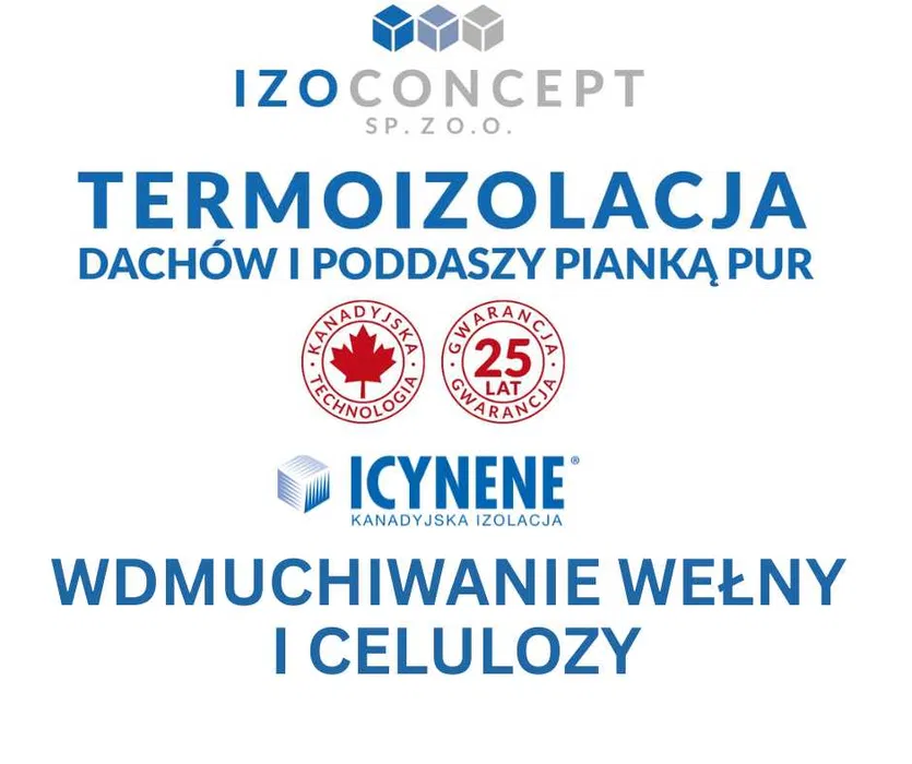 Ocieplanie, izolacje kanadyjską pianą PUR icynene. wdmuchiwanie wełny