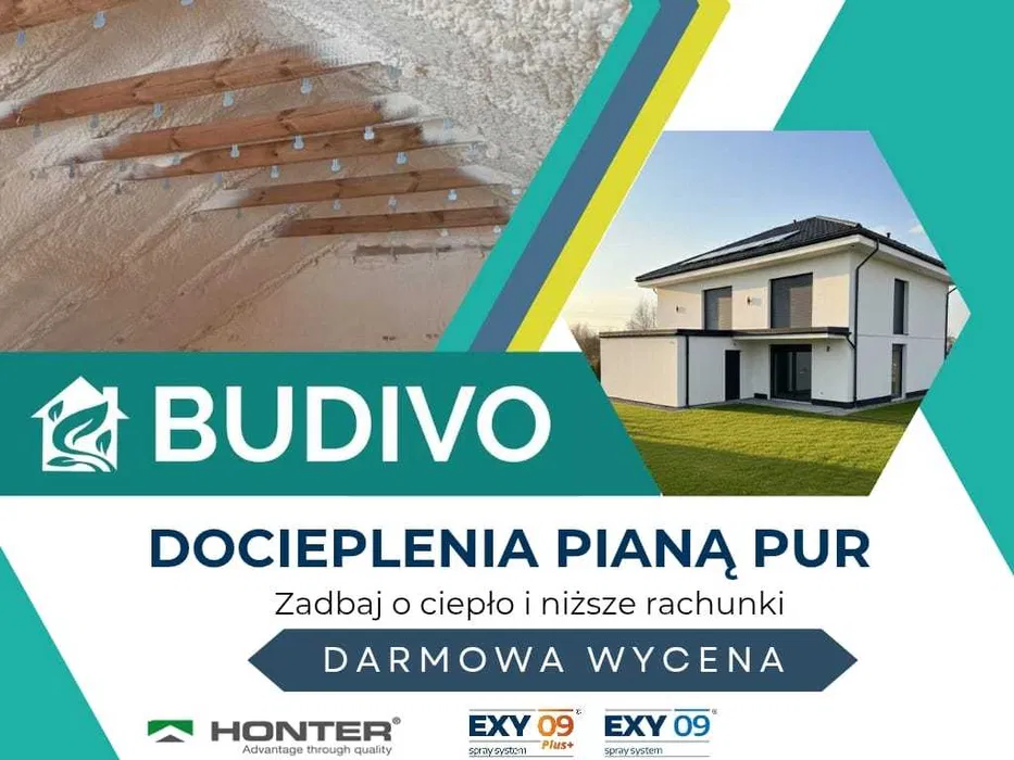 Ocieplanie pianą PUR izolacja pianką poddasze strop fundament Celuloza