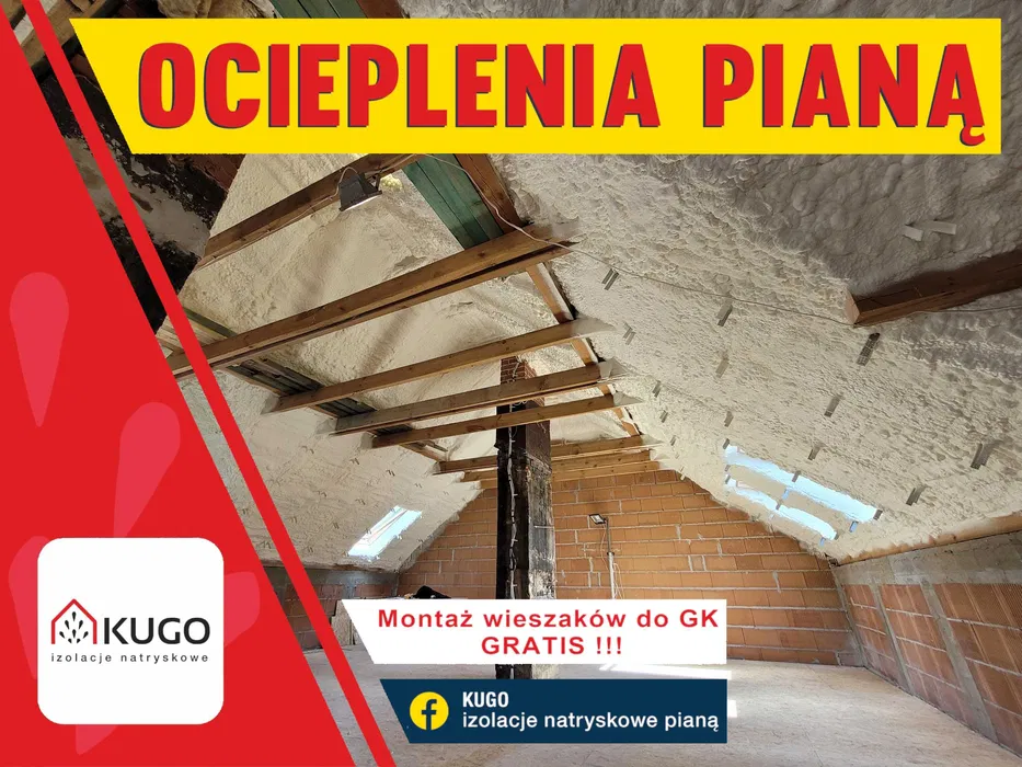 Ocieplenia pianką PUR, Piana, izolacja poddasza - wieszaki GRATIS!