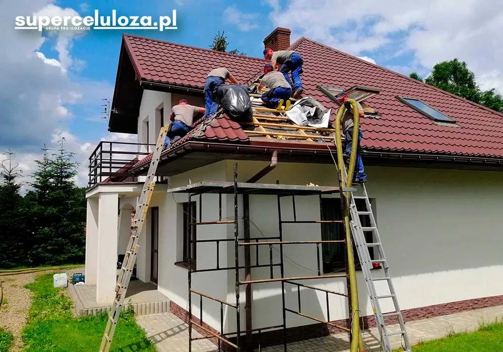 Wdmuchiwanie celulozy | Naprawa dachu po kunie | KUNY | UBEZPIECZENIE