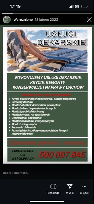 Usługi Dekarskie! Pogotowie dekarskie Dekarz