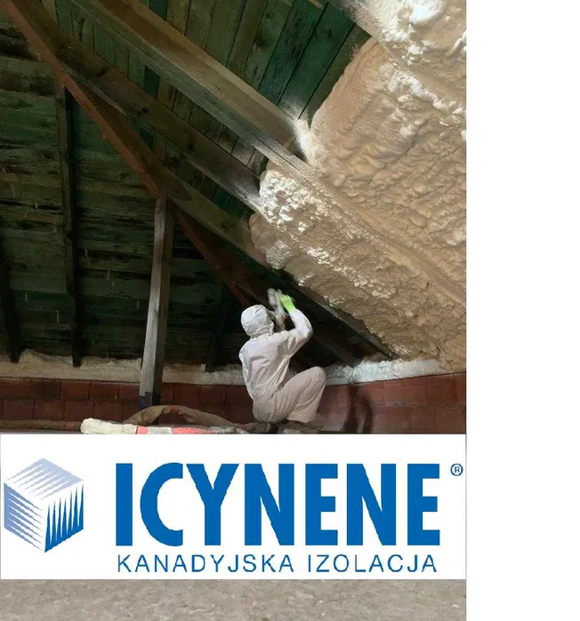 Ocieplanie, izolacje kanadyjską pianą PUR icynene. wdmuchiwanie wełny