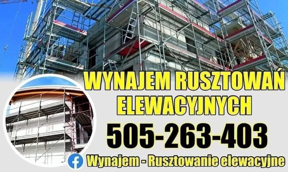 Wynajem Rusztowanie rusztowania elewacyjne typ Plettac budowa remont