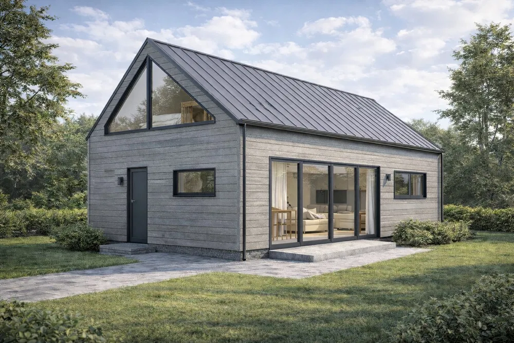 NOWOCZESNE DOMKI SZKIELETOWE 35 m² | C24 | Modułowe lub Tradycyjne