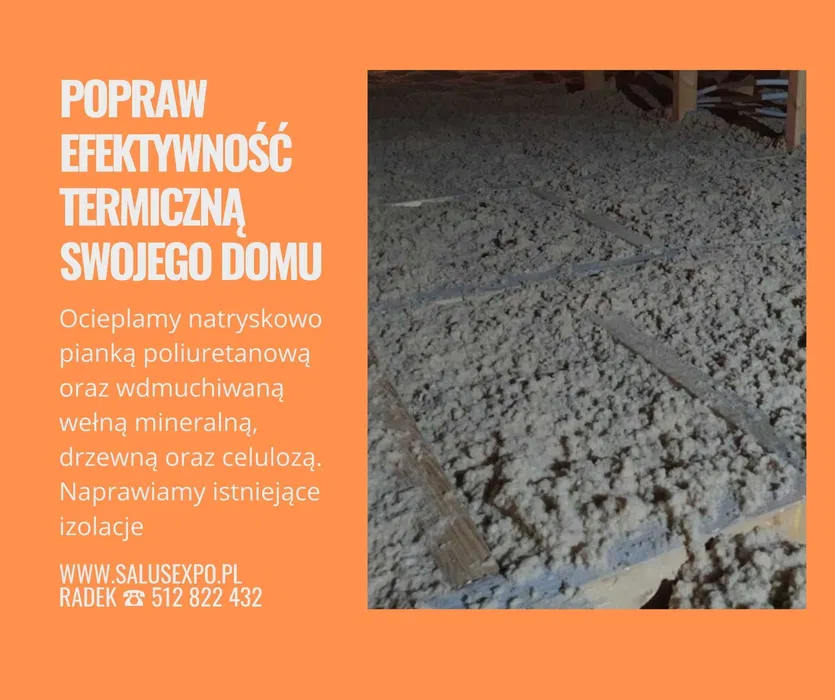 Termoizolacje wełną, celulozą, Naprawa ocieplenia poddaszy, ocieplenie
