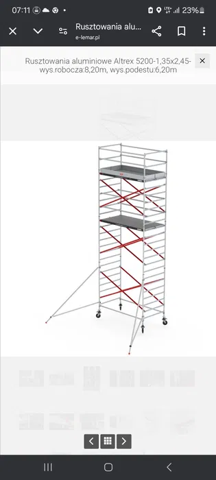 Rusztowanie aluminiowe Altrex 5200 wynajem wypożyczalnia sprzętu budow