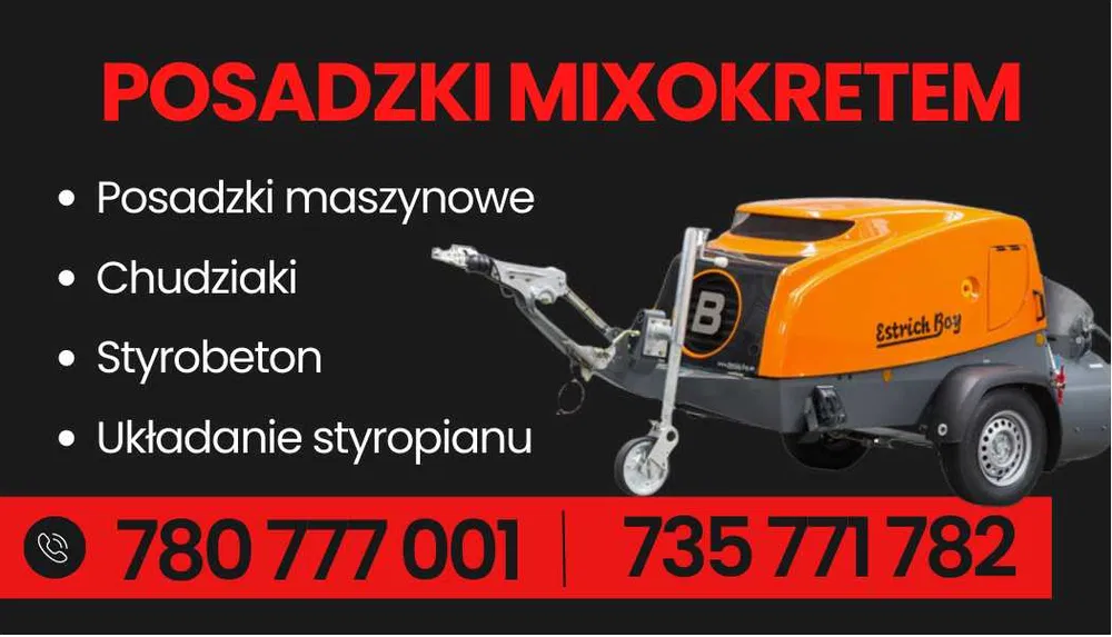Posadzki Maszynowe Betonowe Wyrównujące Styrobeton Mixokretem.
