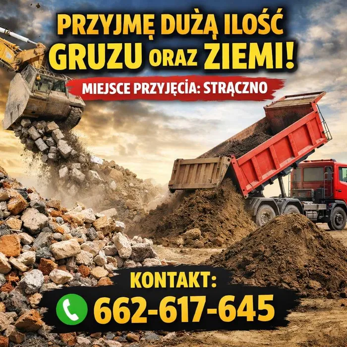 Przyjmę duże ilości gruzu budowlanego oraz ziemi.