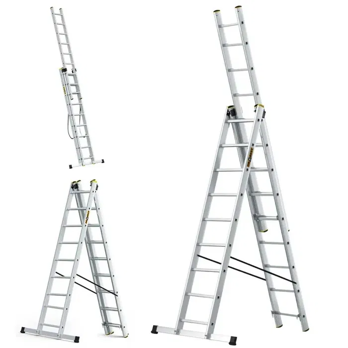 Drabina aluminiowa wielofunkcyjna 3x9 stopniowa DRABEST PRO 150kg