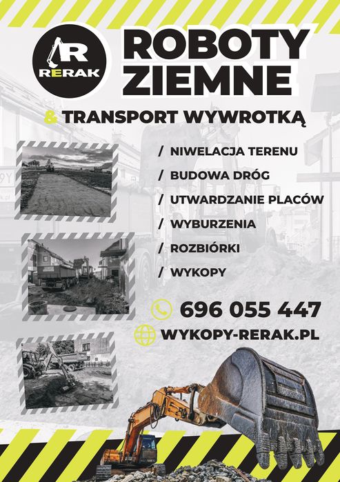 Usługi Koparką oraz koparko-Ładowarką, Sprzedaż kruszyw | Transport