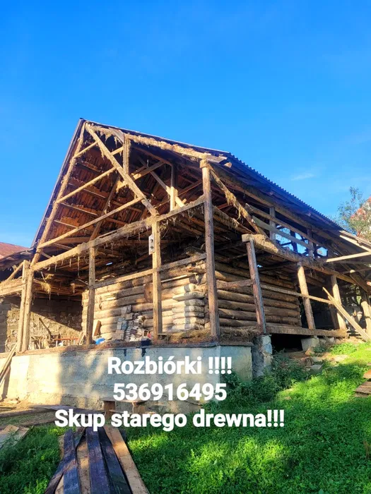 Rozbiórki stodół, domów, szop.