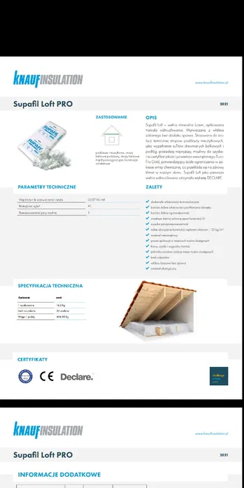 KNAUF SUPAFIL granulat wełny mineralnej .