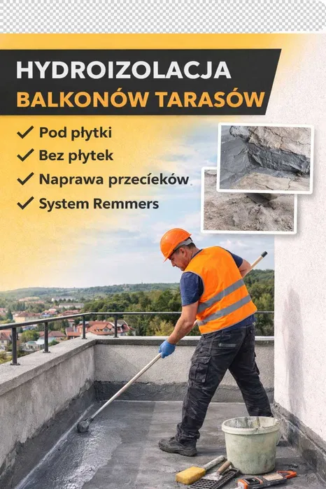 Hydroizolacja balkonów i tarasów | Pod płytki i bez płytek | Łódź