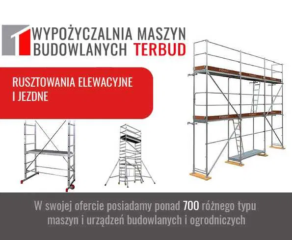 Rusztowania elewacyjne, jezdne. Drabiny przegubowe i aluminiowe. Śląsk