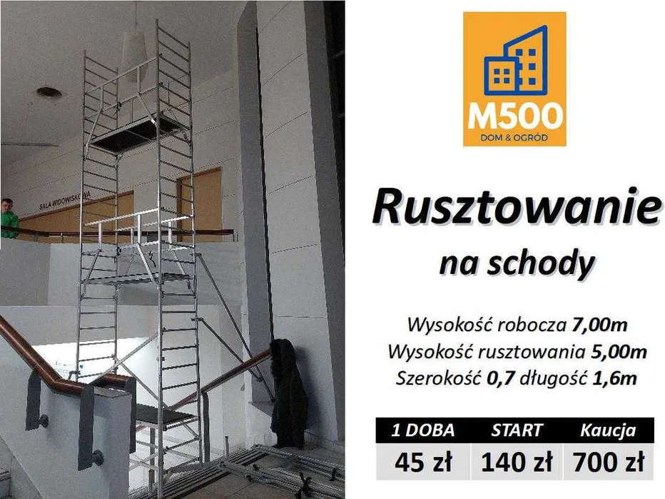 Wypożyczę RUSZTOWANIE 5m aluminiowe lekkie mobilne zwyżka remont